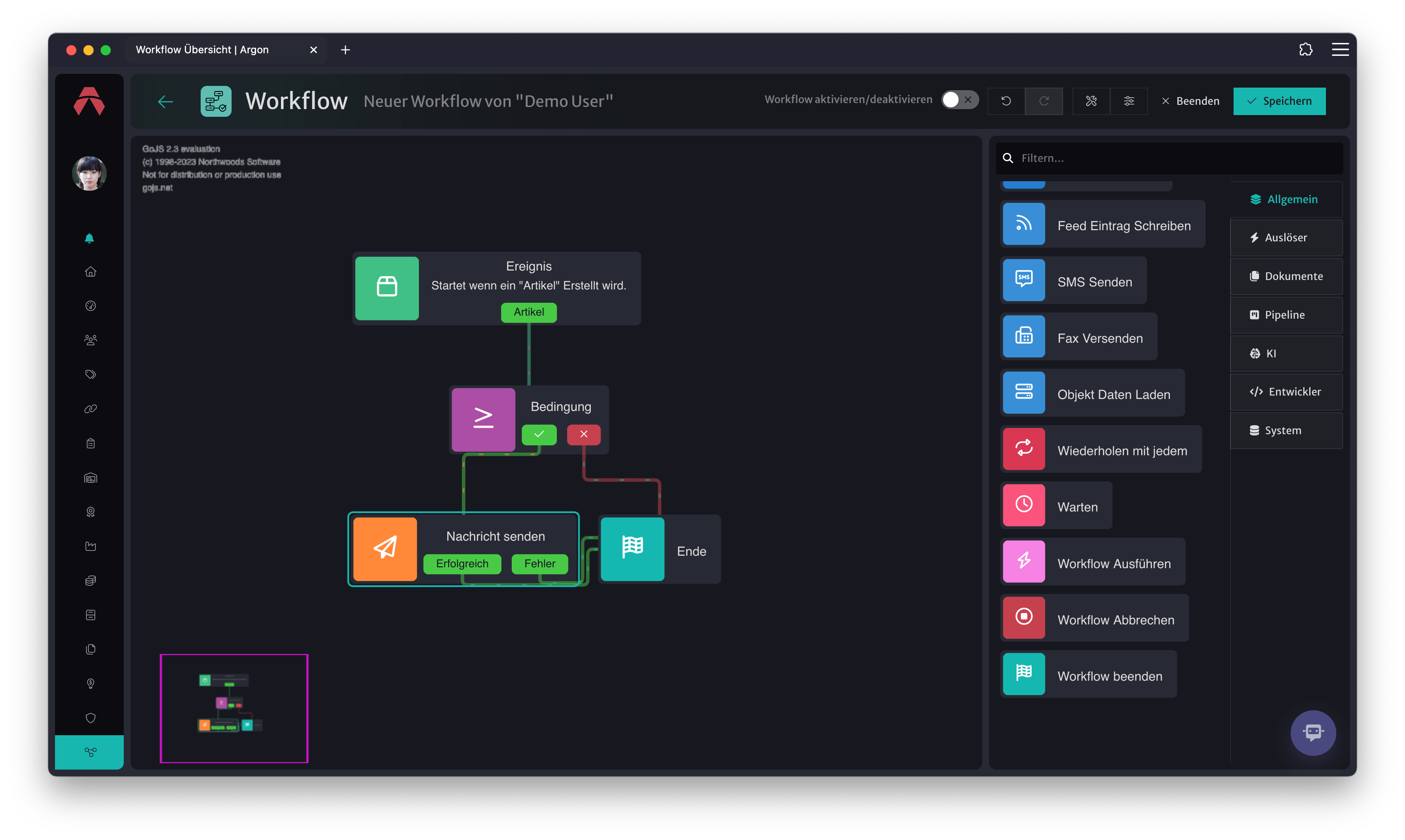 Workflow Automatisierung Interface