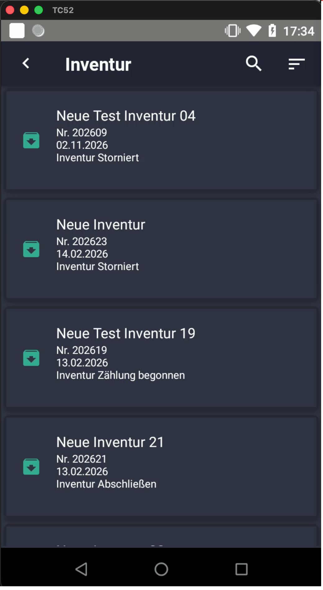 Inventurliste in der App
