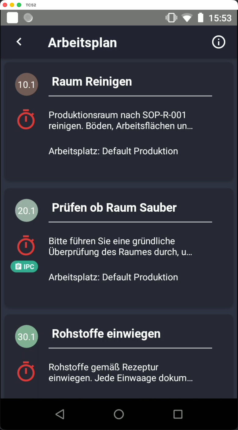 Arbeitsplan Übersicht