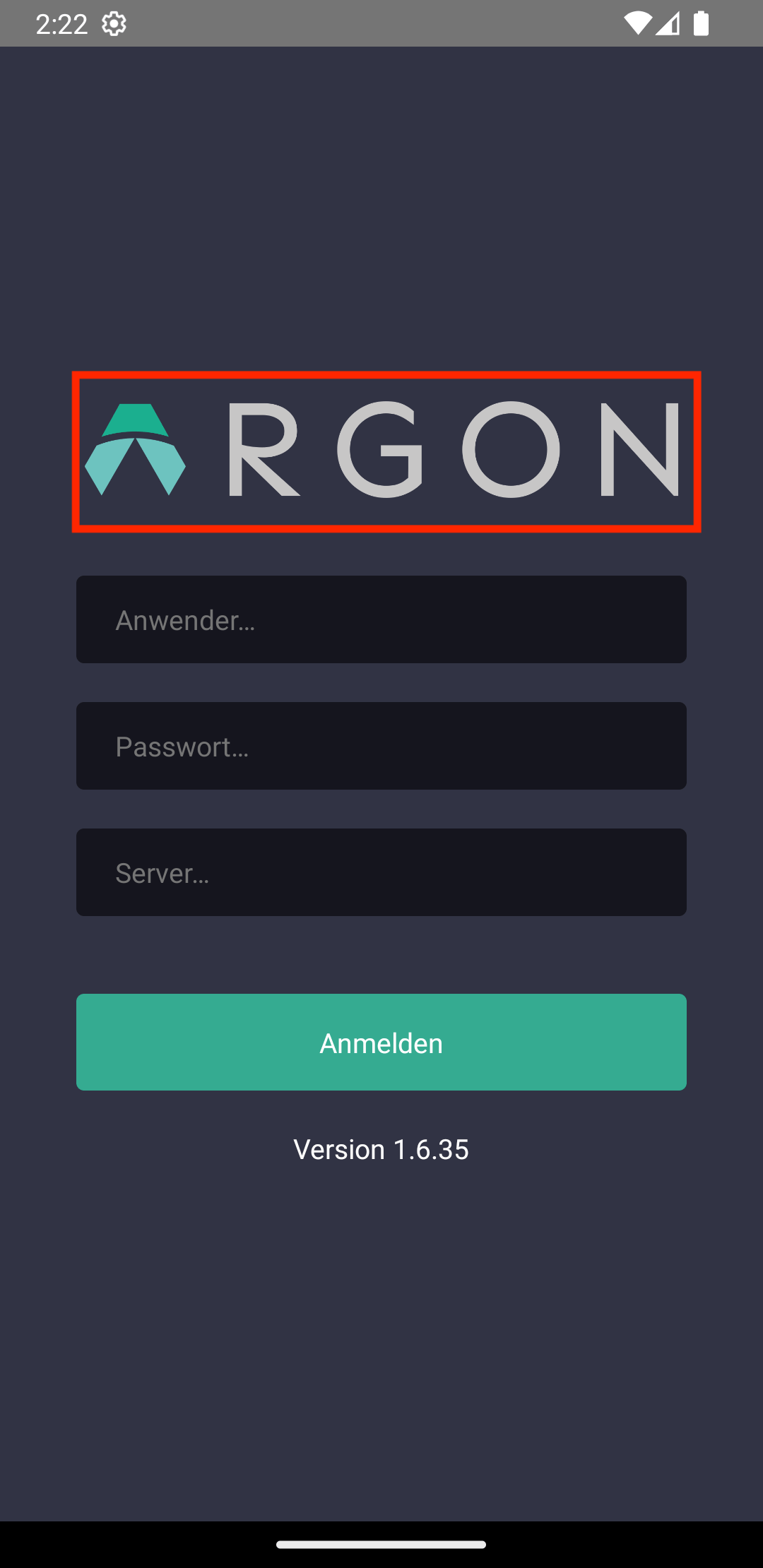 Screenshot: Eingabe der Serveradresse
