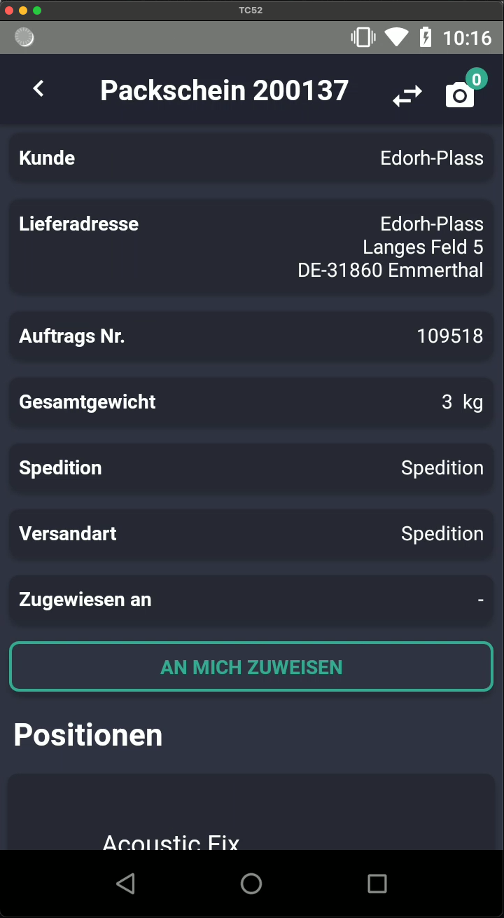 Pick by Pack Auftragszuweisung