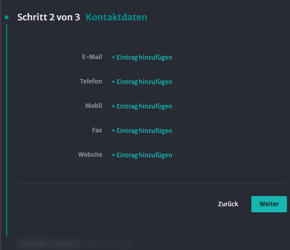 Kontaktdaten erfassen